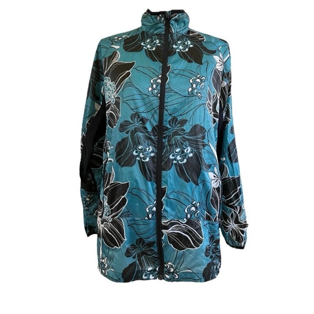 Lularoe Teal Black White Windbreaker Medium